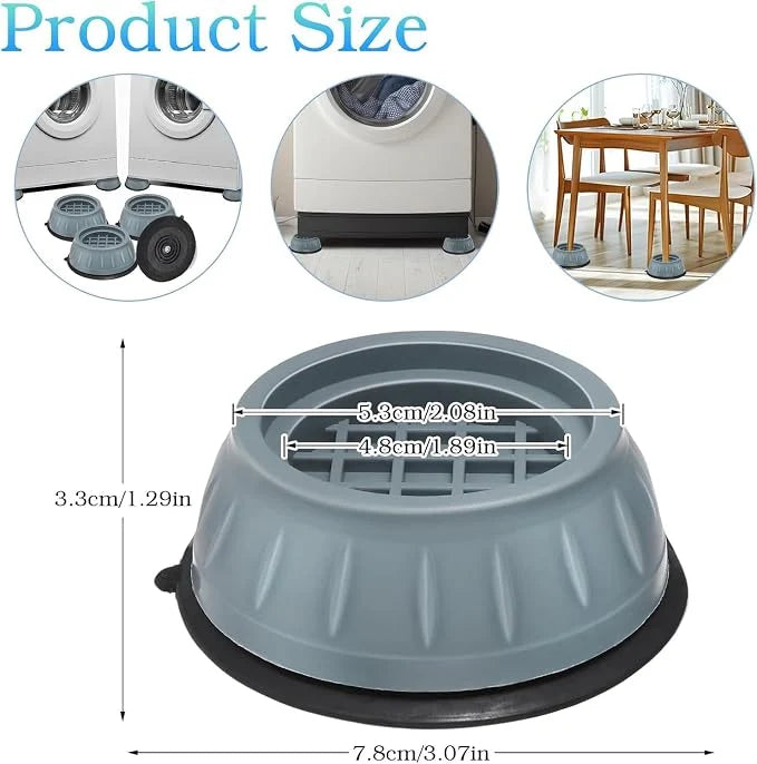 4 Packs - Anti-Vibration Washing Machine Feet Pads