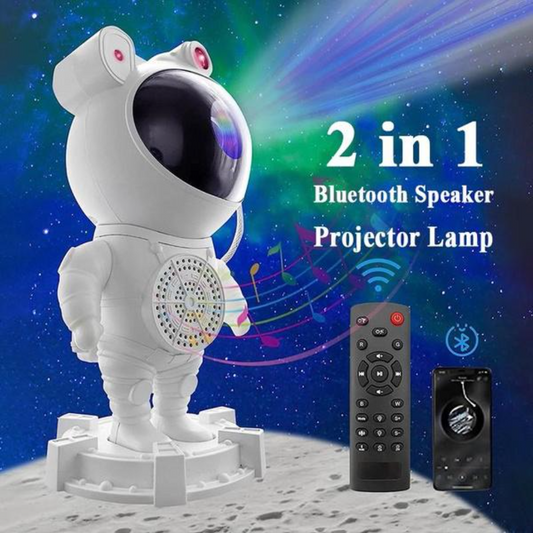 Astronaut Galaxy Star Projector Lamp with Built-in Bluetooth Speaker & Remote Control