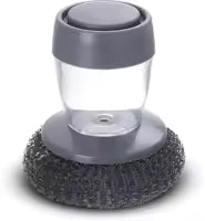 Kitchen Stainless Steel Wire Palm Brush with Soap Dispenser
