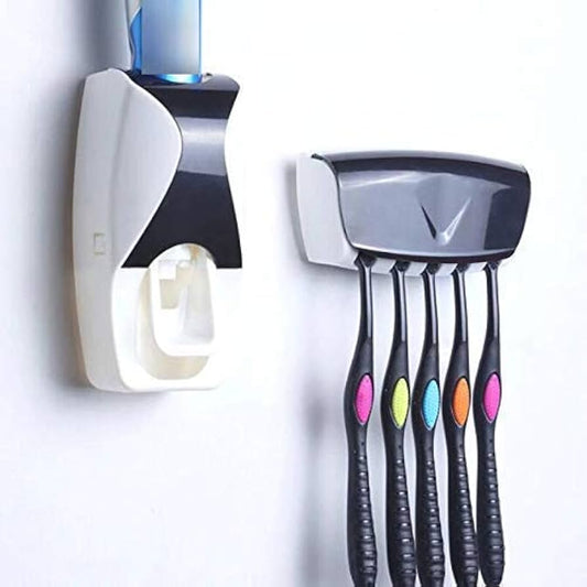Best Quality Toothpaste Dispenser & Brush Holder Set – White