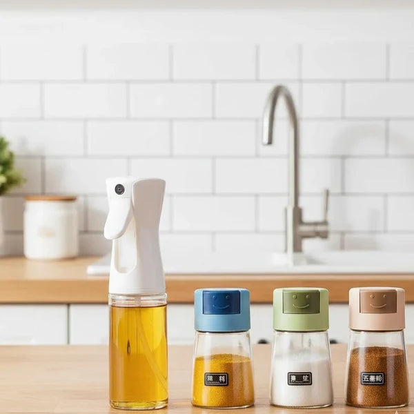 4Pcs Oil & Spice Jars Countertop Easy Access