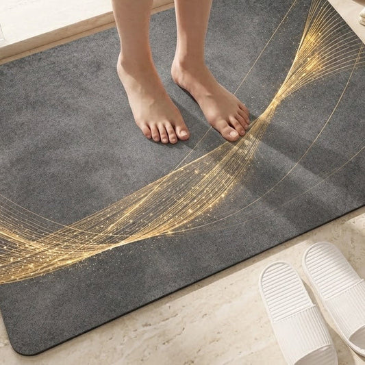 Soft Non Slip Bathroom Mat Modern Abstract Design (22X15Inch)