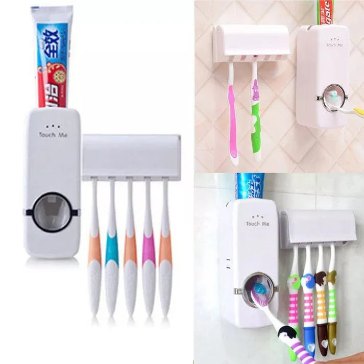 Best Quality Toothpaste Dispenser & Brush Holder Set – White