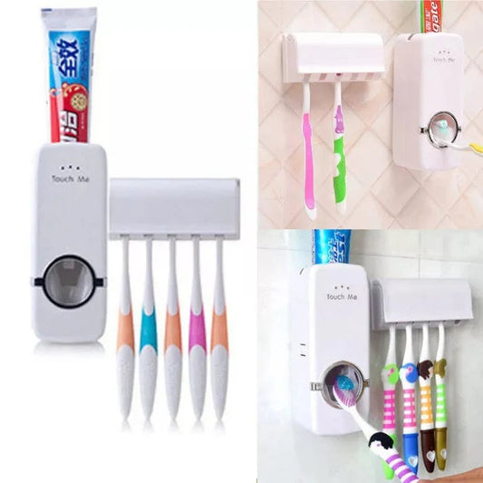 Best Quality Toothpaste Dispenser & Brush Holder Set – White