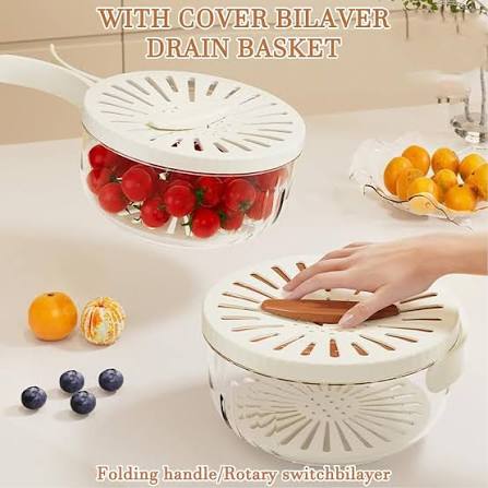Fruit & Vegetable Drain Basket with Lid