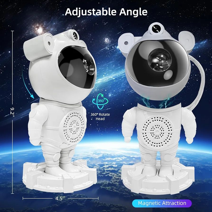 Astronaut Galaxy Star Projector Lamp with Built-in Bluetooth Speaker & Remote Control