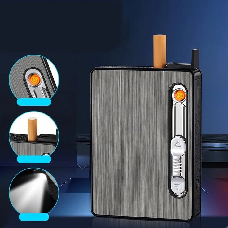 2-in-1 Cigarette Case with Lighter – Premium Design