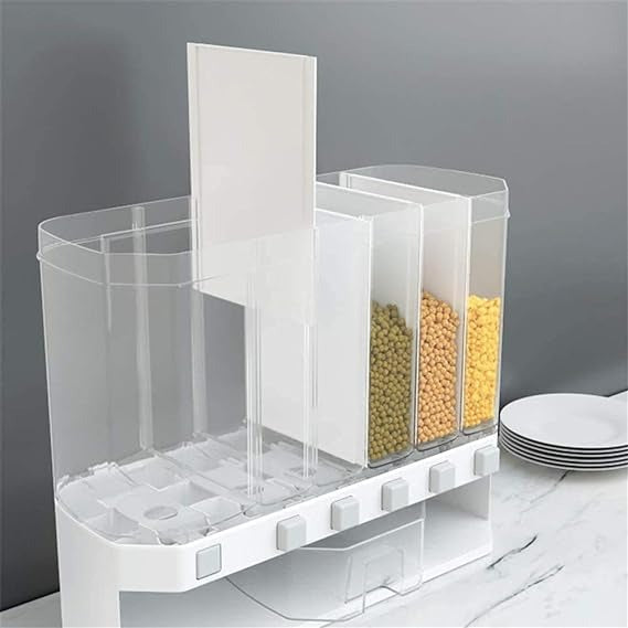 6-Grid Wall-Mounted Cereal & Grain Dispenser