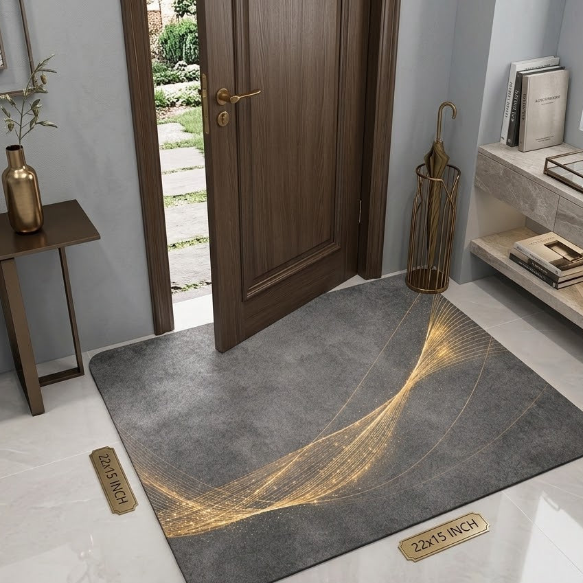 Soft Non Slip Bathroom Mat Modern Abstract Design (22X15Inch)